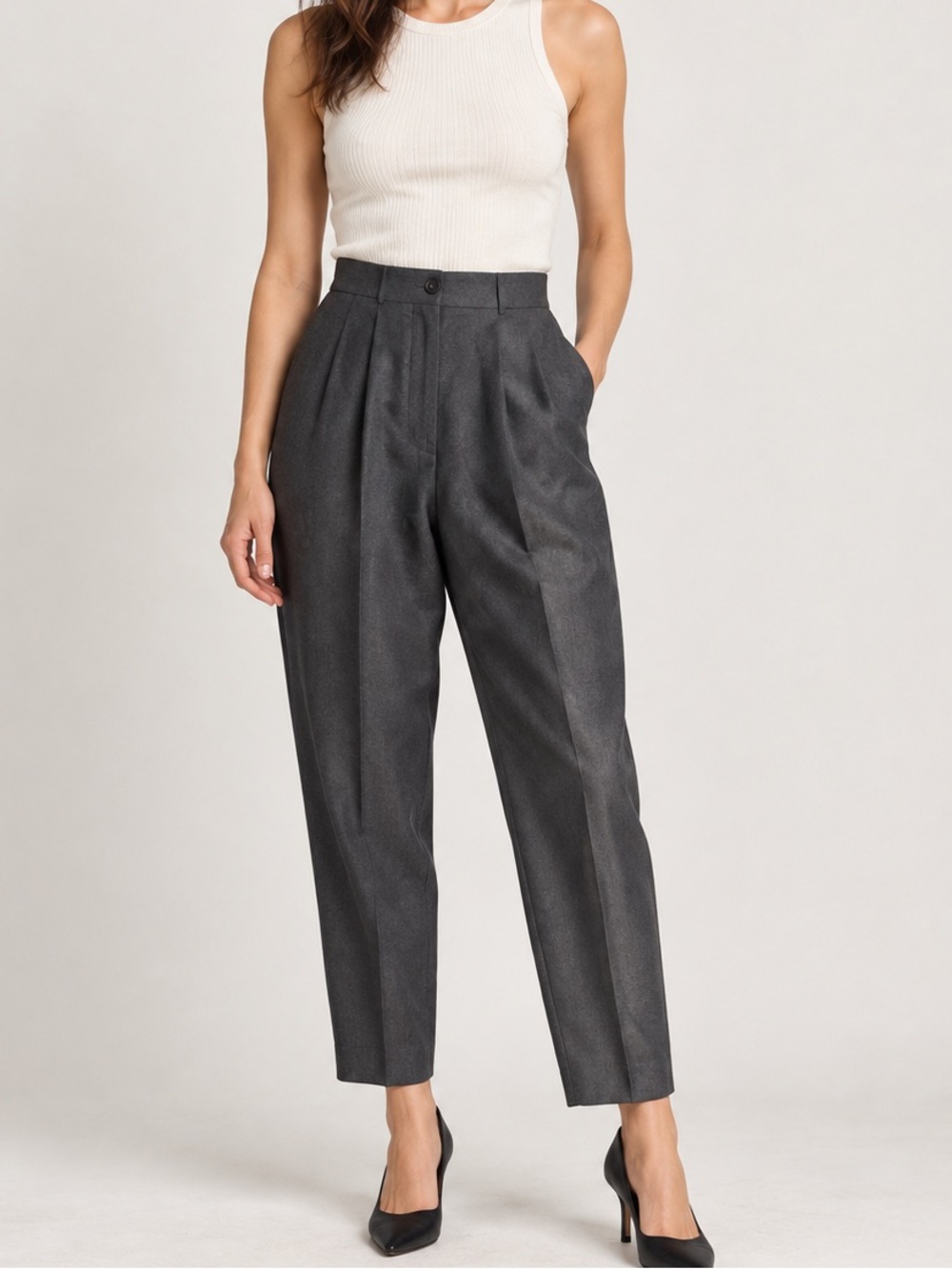 Giorgio Armani vintage gray Dress Pants - Tailored high waist  Sz 42 us Sz 6
